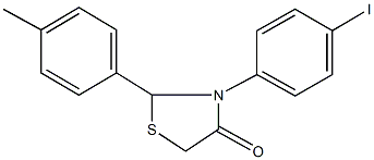 3-(4-iodophenyl)-2-(4-methylphenyl)-1,3-thiazolidin-4-one Structure