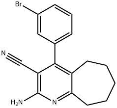2-amino-4-(3-bromophenyl)-6,7,8,9-tetrahydro-5H-cyclohepta[b]pyridine-3-carbonitrile Structure