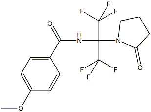 4-methoxy-N-[2,2,2-trifluoro-1-(2-oxo-1-pyrrolidinyl)-1-(trifluoromethyl)ethyl]benzamide Structure