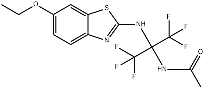 N-[1-[(6-ethoxy-1,3-benzothiazol-2-yl)amino]-2,2,2-trifluoro-1-(trifluoromethyl)ethyl]acetamide Structure