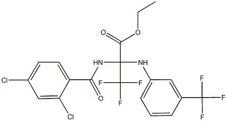ethyl 2-[(2,4-dichlorobenzoyl)amino]-3,3,3-trifluoro-2-[3-(trifluoromethyl)anilino]propanoate Structure