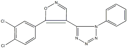 5-[5-(3,4-dichlorophenyl)-4-isoxazolyl]-1-phenyl-1H-tetraazole 구조식 이미지