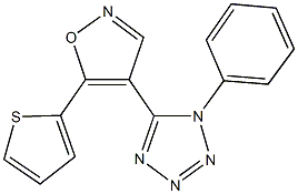 1-phenyl-5-[5-(2-thienyl)-4-isoxazolyl]-1H-tetraazole 구조식 이미지