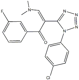 2-[1-(4-chlorophenyl)-1H-tetraazol-5-yl]-3-(dimethylamino)-1-(3-fluorophenyl)-2-propen-1-one 구조식 이미지