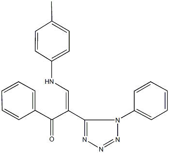 1-phenyl-2-(1-phenyl-1H-tetraazol-5-yl)-3-(4-toluidino)-2-propen-1-one 구조식 이미지