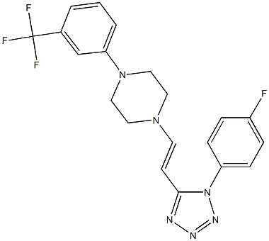 1-{2-[1-(4-fluorophenyl)-1H-tetraazol-5-yl]vinyl}-4-[3-(trifluoromethyl)phenyl]piperazine 구조식 이미지