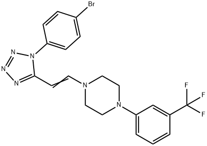 1-{2-[1-(4-bromophenyl)-1H-tetraazol-5-yl]vinyl}-4-[3-(trifluoromethyl)phenyl]piperazine 구조식 이미지