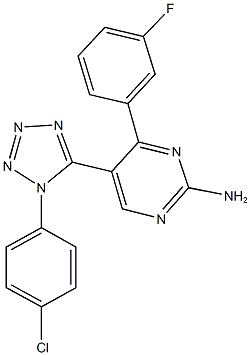 5-[1-(4-chlorophenyl)-1H-tetraazol-5-yl]-4-(3-fluorophenyl)-2-pyrimidinamine Structure