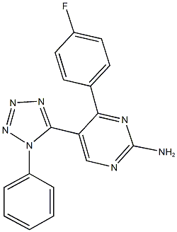 4-(4-fluorophenyl)-5-(1-phenyl-1H-tetraazol-5-yl)-2-pyrimidinamine Structure