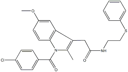 2-[1-(4-chlorobenzoyl)-5-methoxy-2-methyl-1H-indol-3-yl]-N-[2-(phenylsulfanyl)ethyl]acetamide Structure