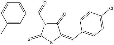 5-(4-chlorobenzylidene)-3-(3-methylbenzoyl)-2-thioxo-1,3-thiazolidin-4-one 구조식 이미지