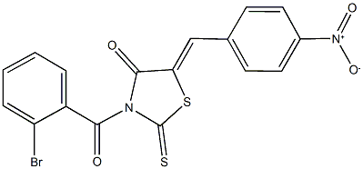 3-(2-bromobenzoyl)-5-{4-nitrobenzylidene}-2-thioxo-1,3-thiazolidin-4-one Structure