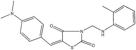 5-[4-(dimethylamino)benzylidene]-3-(2-toluidinomethyl)-1,3-thiazolidine-2,4-dione Structure