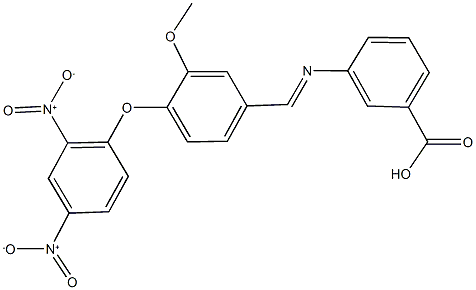 3-[(4-{2,4-bisnitrophenoxy}-3-methoxybenzylidene)amino]benzoic acid 구조식 이미지