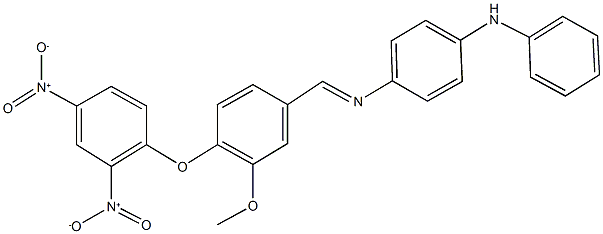 N~1~-[4-(2,4-dinitrophenoxy)-3-methoxybenzylidene]-N~4~-phenyl-1,4-benzenediamine Structure