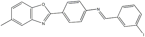 N-(3-iodobenzylidene)-N-[4-(5-methyl-1,3-benzoxazol-2-yl)phenyl]amine Structure