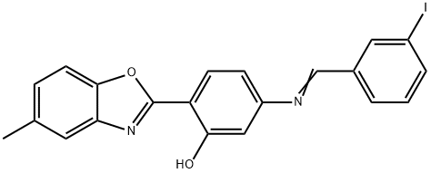 5-[(3-iodobenzylidene)amino]-2-(5-methyl-1,3-benzoxazol-2-yl)phenol 구조식 이미지