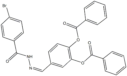 2-(benzoyloxy)-5-[2-(4-bromobenzoyl)carbohydrazonoyl]phenyl benzoate 구조식 이미지