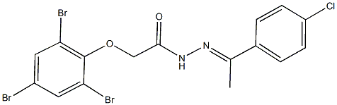 N'-[1-(4-chlorophenyl)ethylidene]-2-(2,4,6-tribromophenoxy)acetohydrazide 구조식 이미지