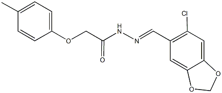 N'-[(6-chloro-1,3-benzodioxol-5-yl)methylene]-2-(4-methylphenoxy)acetohydrazide 구조식 이미지