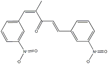 1,5-bis{3-nitrophenyl}-2-methyl-1,4-pentadien-3-one Structure