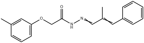 2-(3-methylphenoxy)-N'-(2-methyl-3-phenyl-2-propenylidene)acetohydrazide 구조식 이미지