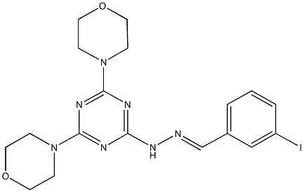 3-iodobenzaldehyde [4,6-di(4-morpholinyl)-1,3,5-triazin-2-yl]hydrazone Structure