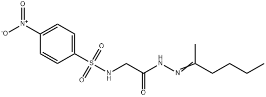 4-nitro-N-{2-[2-(1-methylpentylidene)hydrazino]-2-oxoethyl}benzenesulfonamide 구조식 이미지