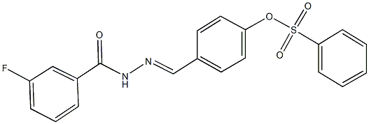 4-[2-(3-fluorobenzoyl)carbohydrazonoyl]phenyl benzenesulfonate 구조식 이미지