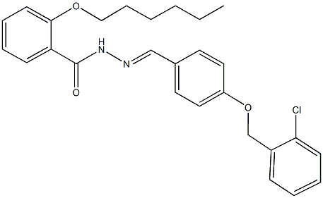 N'-{4-[(2-chlorobenzyl)oxy]benzylidene}-2-(hexyloxy)benzohydrazide 구조식 이미지