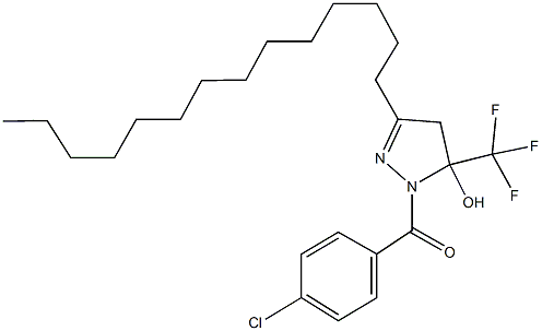 1-(4-chlorobenzoyl)-3-tetradecyl-5-(trifluoromethyl)-4,5-dihydro-1H-pyrazol-5-ol Structure