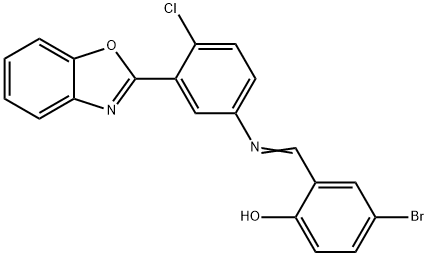 2-({[3-(1,3-benzoxazol-2-yl)-4-chlorophenyl]imino}methyl)-4-bromophenol 구조식 이미지