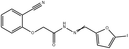 2-(2-cyanophenoxy)-N'-[(5-iodo-2-furyl)methylene]acetohydrazide Structure