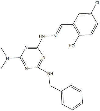 5-chloro-2-hydroxybenzaldehyde [4-(benzylamino)-6-(dimethylamino)-1,3,5-triazin-2-yl]hydrazone Structure