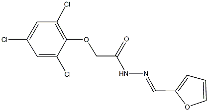 N'-(2-furylmethylene)-2-(2,4,6-trichlorophenoxy)acetohydrazide 구조식 이미지