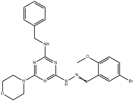 5-bromo-2-methoxybenzaldehyde [4-(benzylamino)-6-(4-morpholinyl)-1,3,5-triazin-2-yl]hydrazone 구조식 이미지
