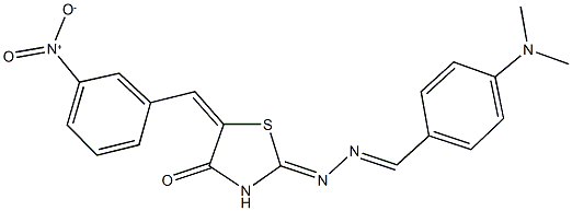 4-(dimethylamino)benzaldehyde (5-{3-nitrobenzylidene}-4-oxo-1,3-thiazolidin-2-ylidene)hydrazone 구조식 이미지