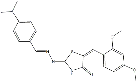 4-isopropylbenzaldehyde [5-(2,4-dimethoxybenzylidene)-4-oxo-1,3-thiazolidin-2-ylidene]hydrazone Structure