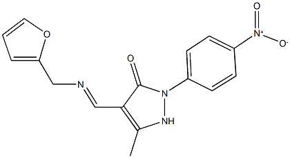 4-{[(2-furylmethyl)imino]methyl}-2-{4-nitrophenyl}-5-methyl-1,2-dihydro-3H-pyrazol-3-one 구조식 이미지