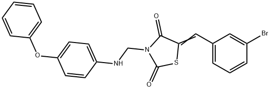 5-(3-bromobenzylidene)-3-[(4-phenoxyanilino)methyl]-1,3-thiazolidine-2,4-dione 구조식 이미지