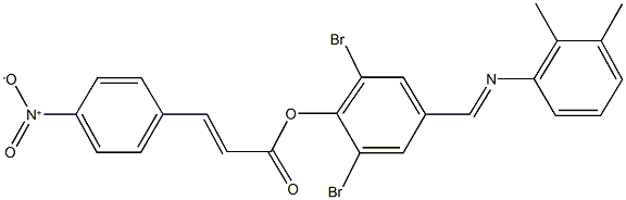 2,6-dibromo-4-{[(2,3-dimethylphenyl)imino]methyl}phenyl 3-{4-nitrophenyl}acrylate 구조식 이미지