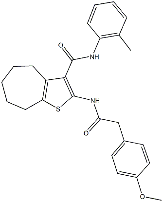 2-{[(4-methoxyphenyl)acetyl]amino}-N-(2-methylphenyl)-5,6,7,8-tetrahydro-4H-cyclohepta[b]thiophene-3-carboxamide Structure