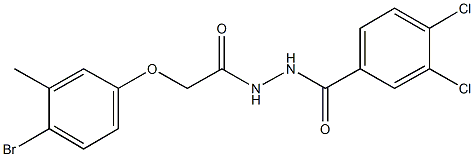 N'-[(4-bromo-3-methylphenoxy)acetyl]-3,4-dichlorobenzohydrazide Structure