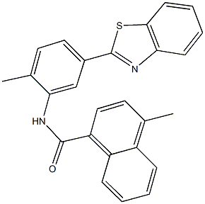 N-[5-(1,3-benzothiazol-2-yl)-2-methylphenyl]-4-methyl-1-naphthamide 구조식 이미지