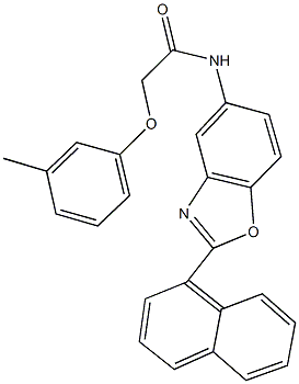 2-(3-methylphenoxy)-N-[2-(1-naphthyl)-1,3-benzoxazol-5-yl]acetamide Structure