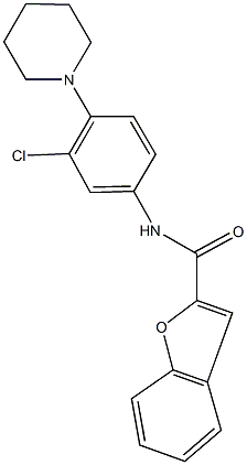 N-[3-chloro-4-(1-piperidinyl)phenyl]-1-benzofuran-2-carboxamide 구조식 이미지