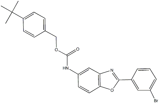 4-tert-butylbenzyl 2-(3-bromophenyl)-1,3-benzoxazol-5-ylcarbamate 구조식 이미지