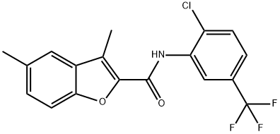 N-[2-chloro-5-(trifluoromethyl)phenyl]-3,5-dimethyl-1-benzofuran-2-carboxamide Structure