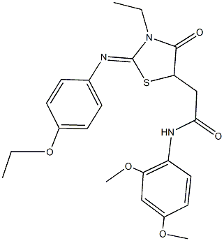 N-(2,4-dimethoxyphenyl)-2-{2-[(4-ethoxyphenyl)imino]-3-ethyl-4-oxo-1,3-thiazolidin-5-yl}acetamide Structure