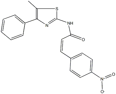 3-{4-nitrophenyl}-N-(5-methyl-4-phenyl-1,3-thiazol-2-yl)acrylamide Structure